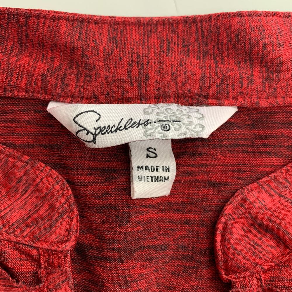 SPECKLESS Red Short Sleeve Ruffle Mini Dress Small - Picture 6 of 9